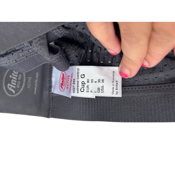 Anita Women's Heather Gray Extreme Control Sports Bra Size 36 - Picture 4 of 6